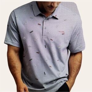 Travis Mathew Casino Gray Polo Gambling Las Vegas Size XL